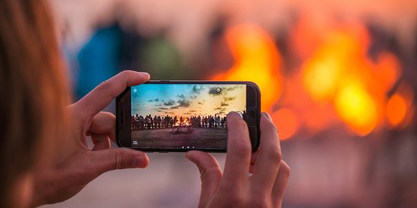 Taking a picture with a smartphone